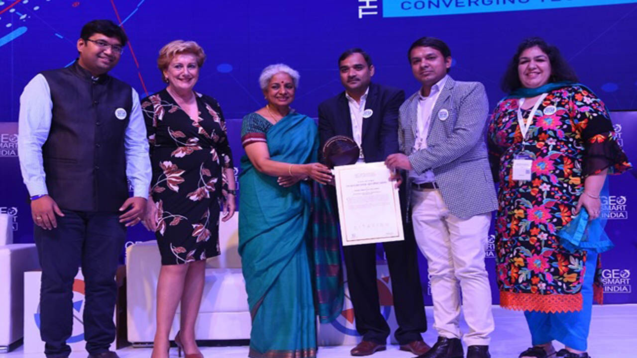 ISRO, Indian Space Research Organization, National Remote Sensing Centre (NRSC), Namami Gange, GeoSmart India Conference, Niruthi Climate & Ecosystems Private Limited, NMCG awarded the Leadership in Rejuvenation and Protection of Fresh Water Systems in India