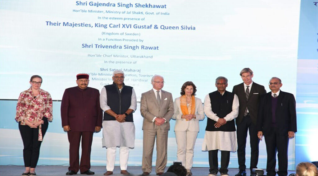 CM, Uttarakhand and Minister of Jal Shakti, GoI dedicate the Sarai Project in presence of King and Queen of Sweden, Minister of Jal Shakti, Chief Minister of Uttarakhand, NMCG, National Mission for Clean Ganga, Hybrid Annuity, nmcg completed India-s- first HAM project in sewerage sector at Sarai, Haridwar before scheduled time