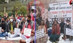 दिल्ली के तीन नगर निगमों के महापौर बकाया फंड की मांग को लेकर भूख हड़ताल पर